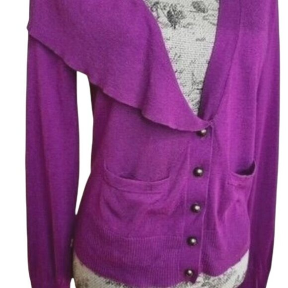 Anthropologie Purple V-Neck Sweater - Picture 2 of 6